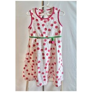 Le Top Pink Cherry Print Dress Girls Size 6